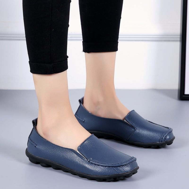 Debbie Dam Leather Loafers Skor Slip On - Beige