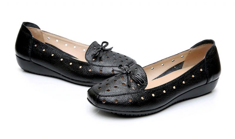 Delfina Dam Loafer Svarta Skor - Grön Hollow