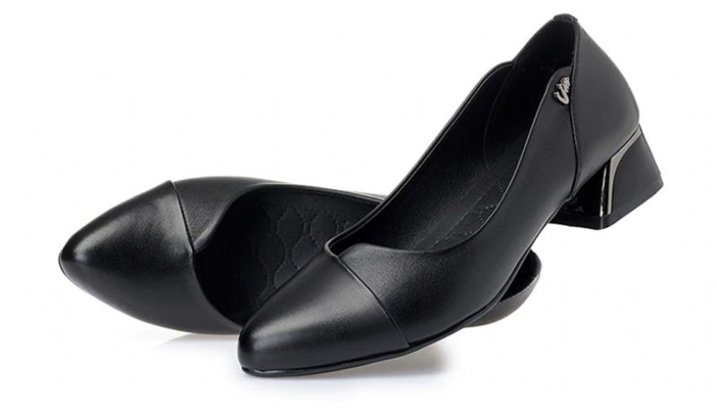 Delfina Läderklänning För Kvinnor Pumps Skor - Svart
