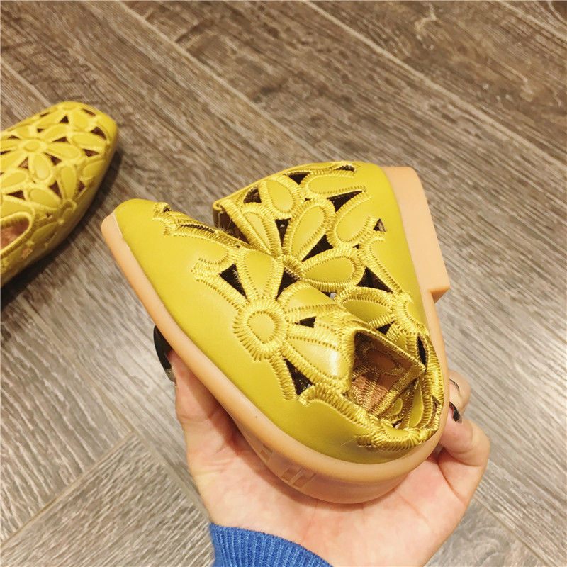Delu Loafer Skor I Läder För Kvinnor - Beige Hollow