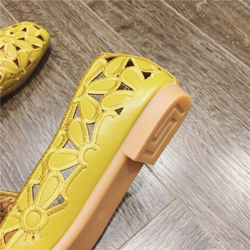Delu Loafer Skor I Läder För Kvinnor - Beige Hollow