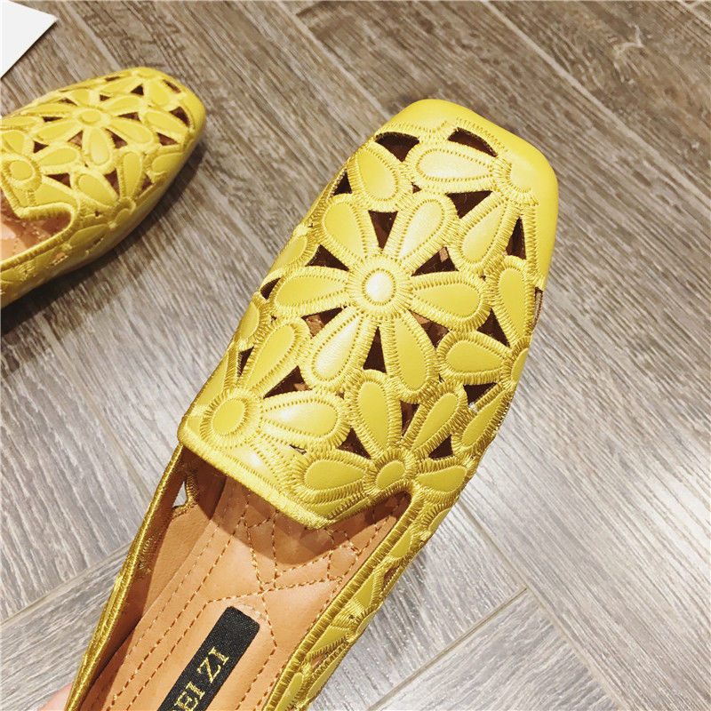 Delu Loafer Skor I Läder För Kvinnor - Beige Hollow