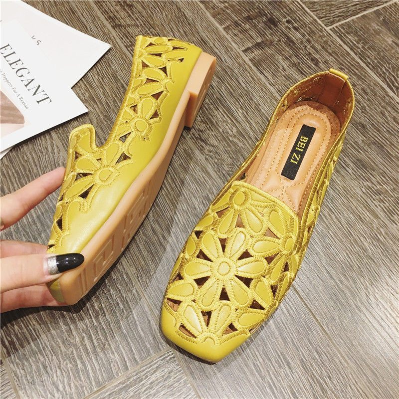 Delu Loafer Skor I Läder För Kvinnor - Beige Hollow