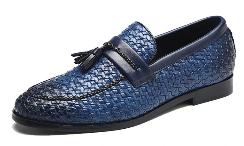 Delvet Loafers Lyxiga Skor För Män - Blå