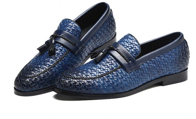 Delvet Loafers Lyxiga Skor För Män - Blå