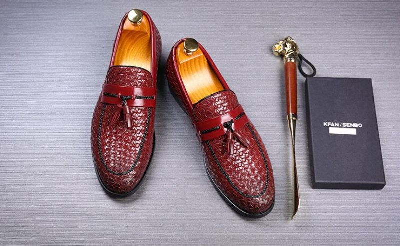 Delvet Loafers Lyxiga Skor För Män - Blå