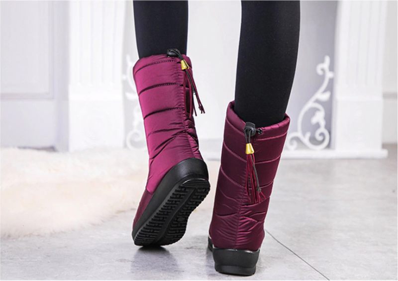 Devany Boots Mid Calf - Vinröd