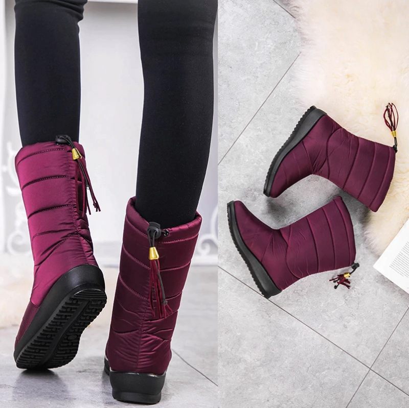 Devany Boots Mid Calf - Vinröd
