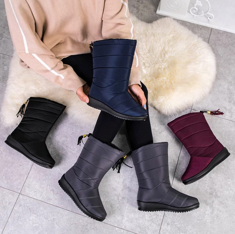 Devany Boots Mid Calf - Vinröd