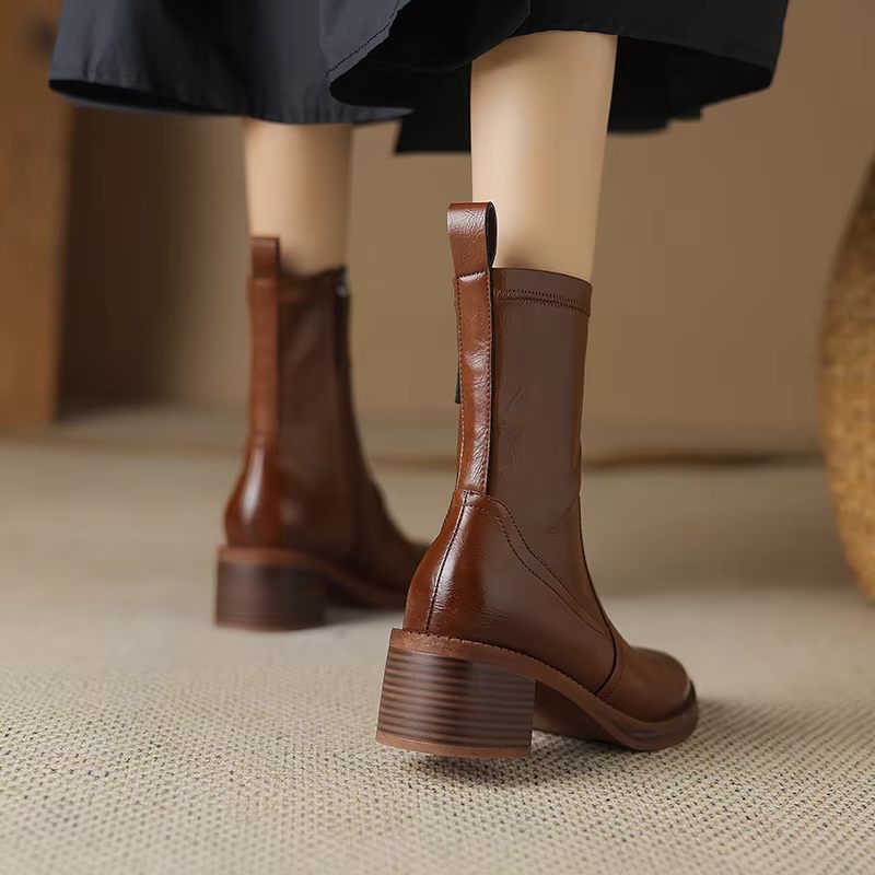 Doly Kvinnors Höst Mid Calf Boots - Svart