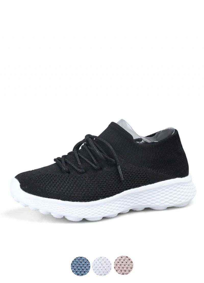 Dominga Sneaker Dam Andas Snörning Sport Flat Svarta Skor