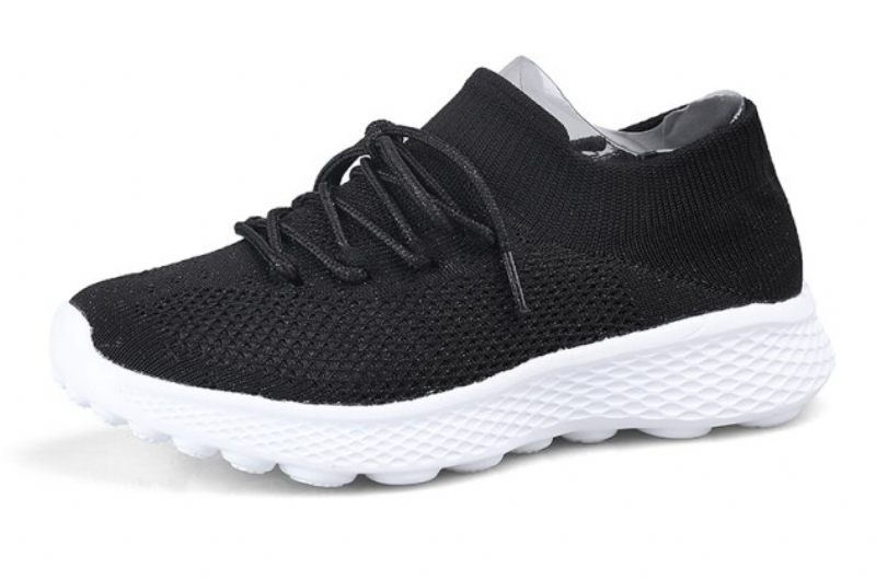 Dominga Sneaker Dam Andas Snörning Sport Flat Svarta Skor - Svart
