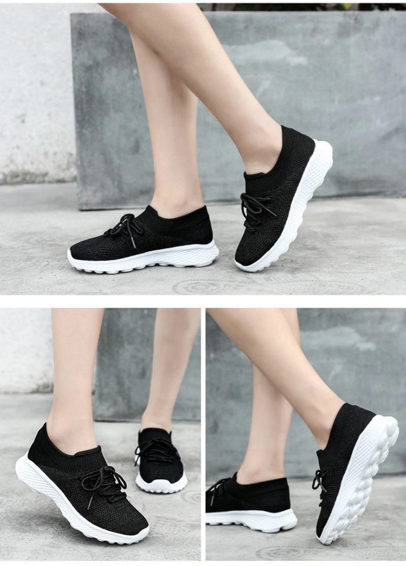 Dominga Sneaker Dam Andas Snörning Sport Flat Svarta Skor - Svart