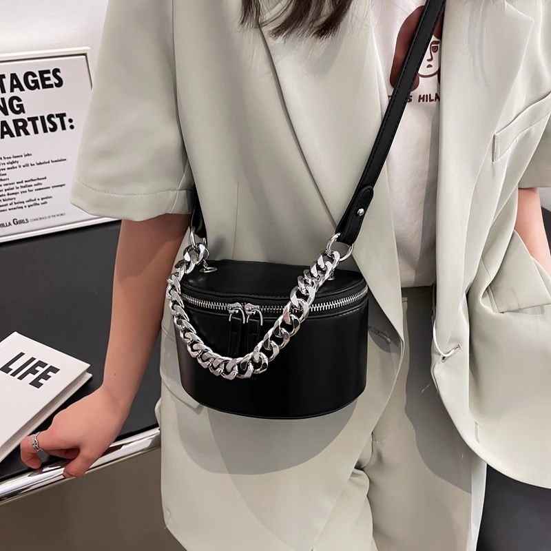 Donna Handväska I Miniläderkedja För Kvinnor - Beige