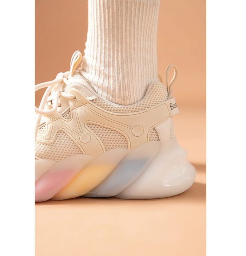 Drömmande Flerfärgade Sneakers För Kvinnor - Beige