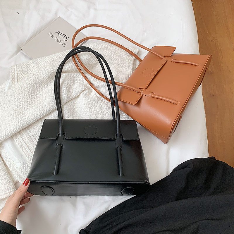 Duff Luxury Designer Small Tote Handväska För Kvinnor - Svart