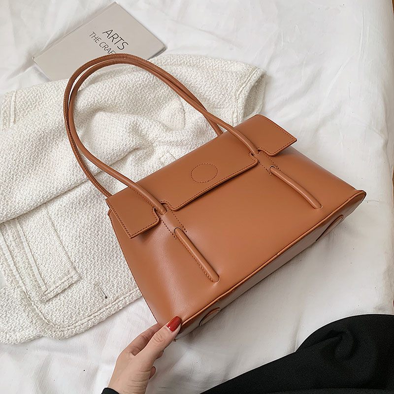 Duff Luxury Designer Small Tote Handväska För Kvinnor - Svart