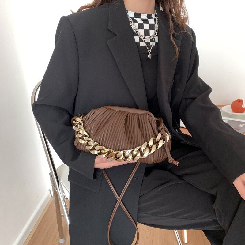 Eimy Crossbody-handväska Med Tjock Kedja För Kvinnor - Stor Grön