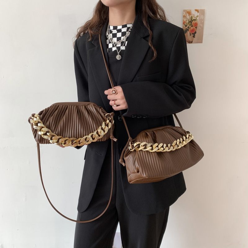 Eimy Crossbody-handväska Med Tjock Kedja För Kvinnor - Stor Grön