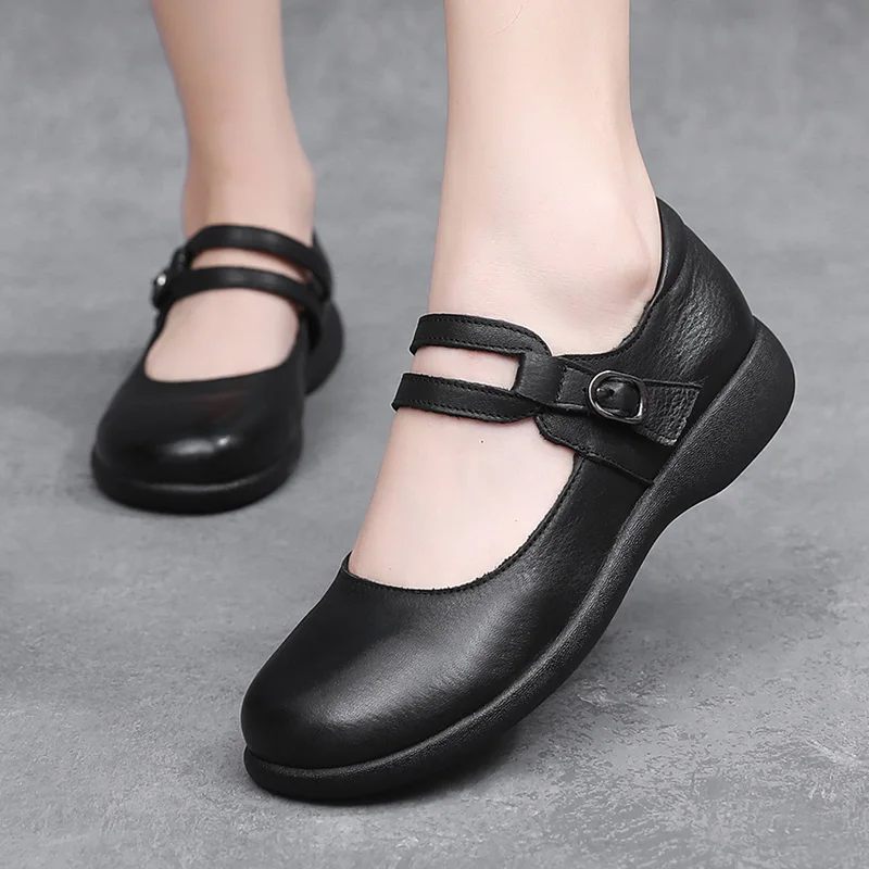 Elida Dam Leather Flats Loafer - Brun