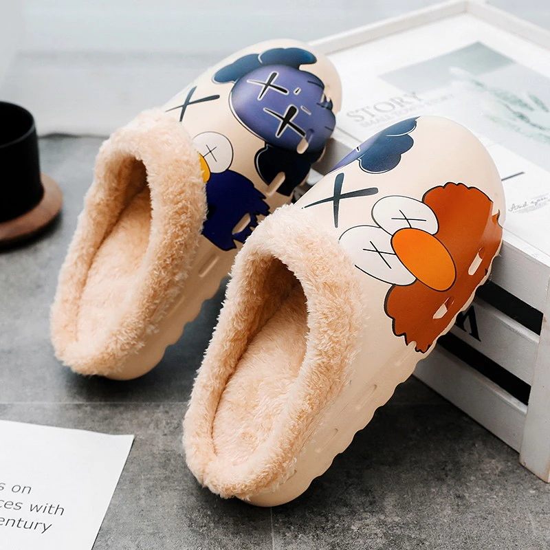 Elmo Unisex Vintertofflor För Kvinnor - Beige 1