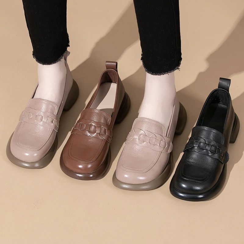 Elsa Läder Loafers För Kvinnor - Brun
