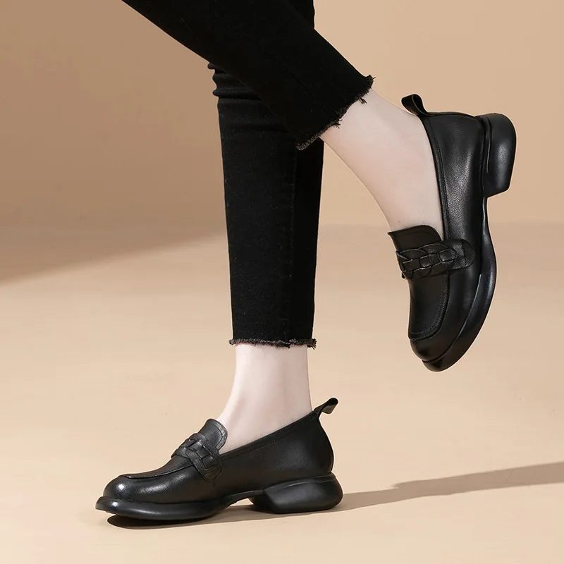 Elsa Läder Loafers För Kvinnor - Brun