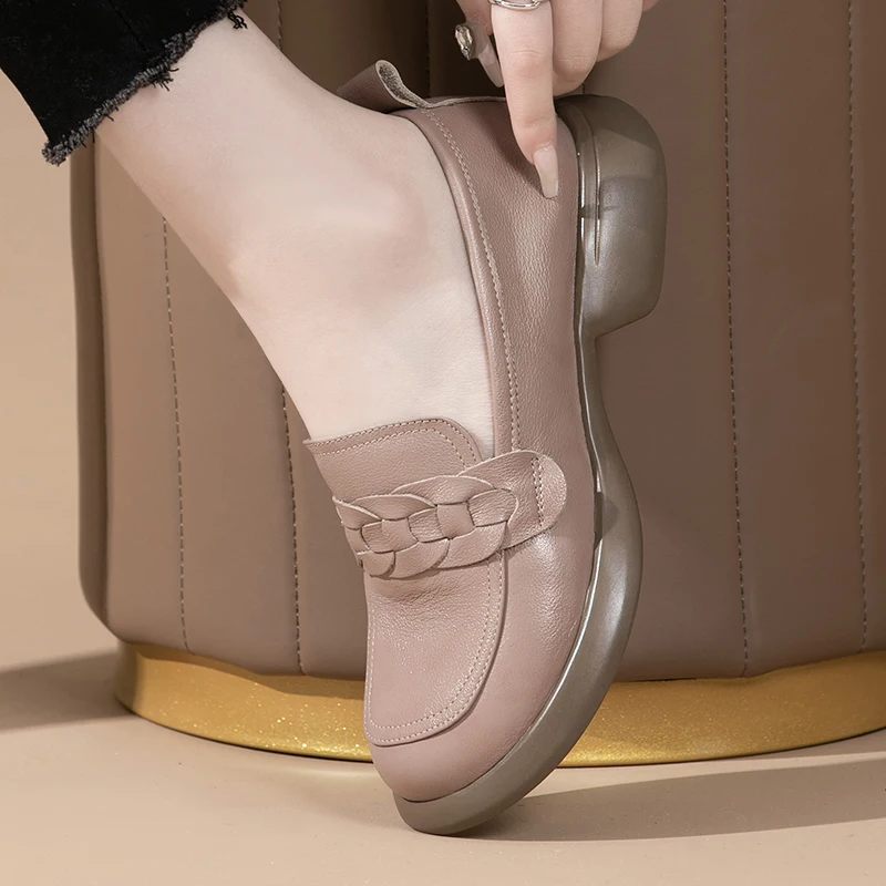 Elsa Läder Loafers För Kvinnor - Brun