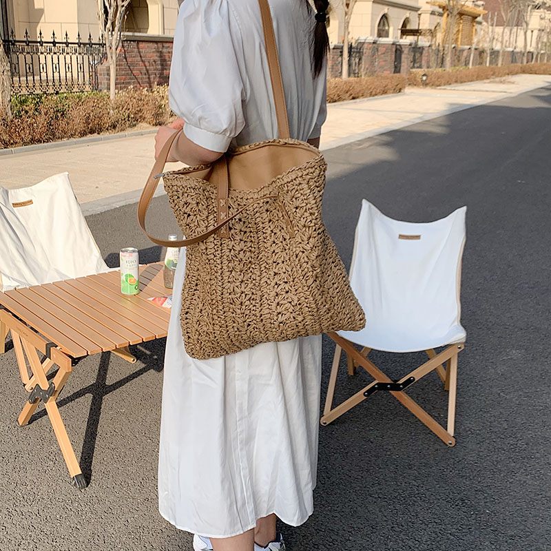 Elsy Sommarhalmhandväska För Kvinnor - Beige