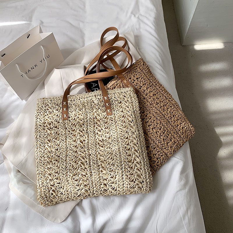 Elsy Sommarhalmhandväska För Kvinnor - Beige
