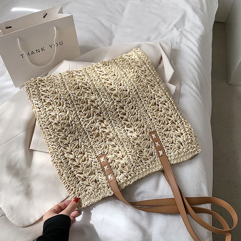 Elsy Sommarhalmhandväska För Kvinnor - Beige
