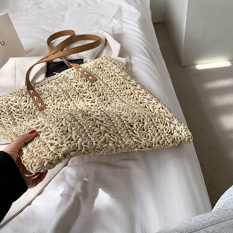 Elsy Sommarhalmhandväska För Kvinnor - Beige