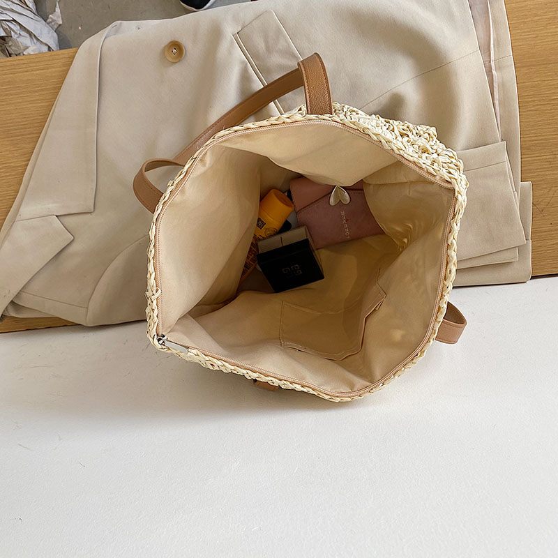Elsy Sommarhalmhandväska För Kvinnor - Beige