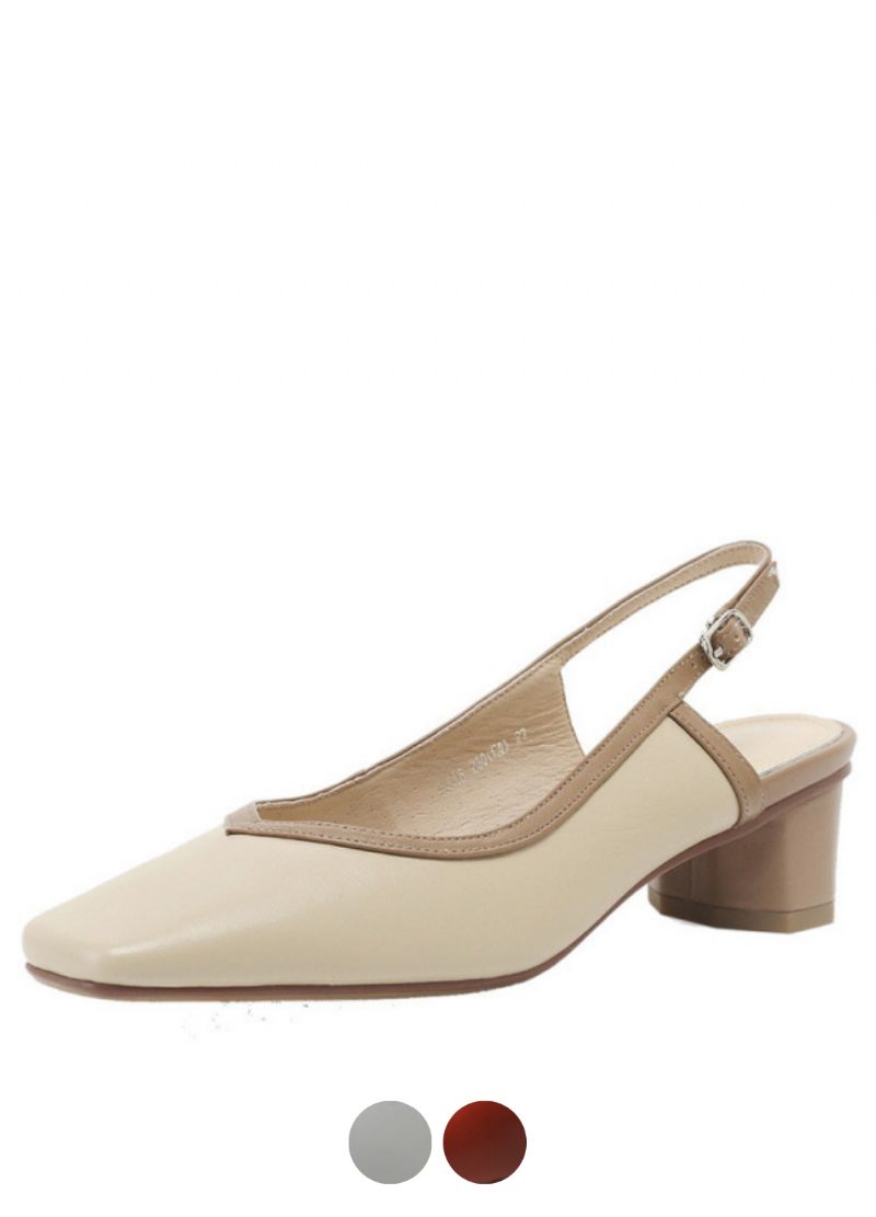 Emilia Sandal I Läder Med Fyrkantig Tå För Kvinnor