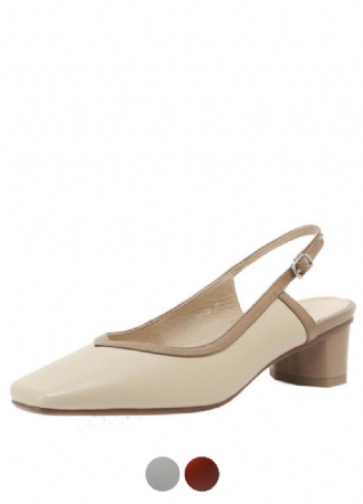 Emilia Sandal I Läder Med Fyrkantig Tå För Kvinnor
