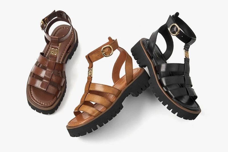 Emily Lädersandal För Kvinnor - Brun