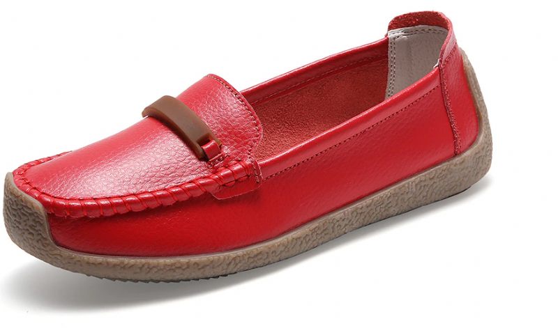 Enzo Platta Läder Loaferskor För Kvinnor - Grå
