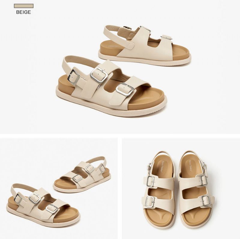 Erminia Platt Sandal För Kvinnor - Beige