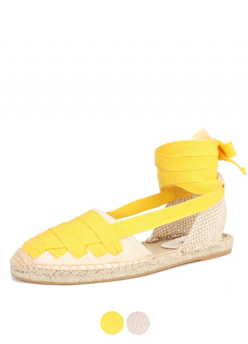 Estela Dam Ankel Strap Platta Espadrilles
