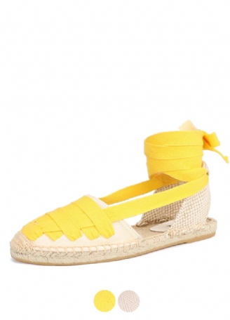 Estela Dam Ankel Strap Platta Espadrilles