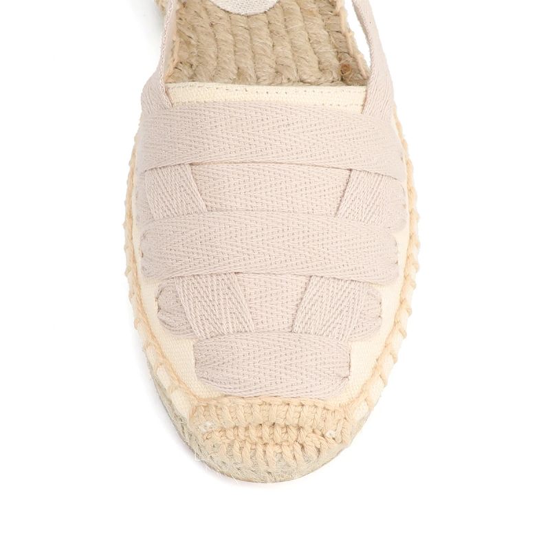 Estela Dam Ankel Strap Platta Espadrilles - Gul