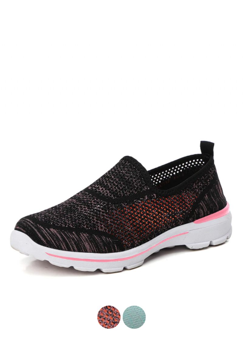 Estelita Damer Slip-on Andas Mesh Sommar Mode Flat Svarta Skor