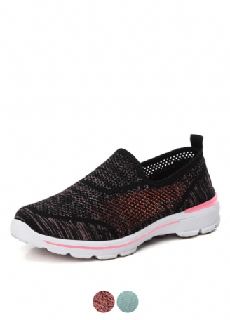 Estelita Damer Slip-on Andas Mesh Sommar Mode Flat Svarta Skor