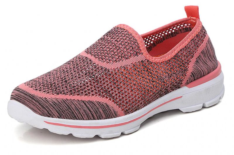 Estelita Damer Slip-on Andas Mesh Sommar Mode Flat Svarta Skor - Svart Röd