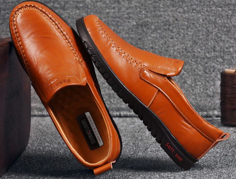Euder Lyxiga Loafers Skor För Män - Brun