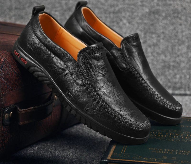 Euder Lyxiga Loafers Skor För Män - Svart