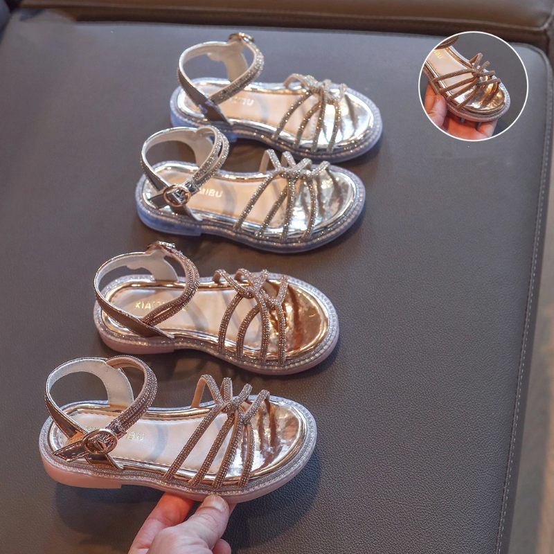 Evana Flickklänning Sandal - Silver