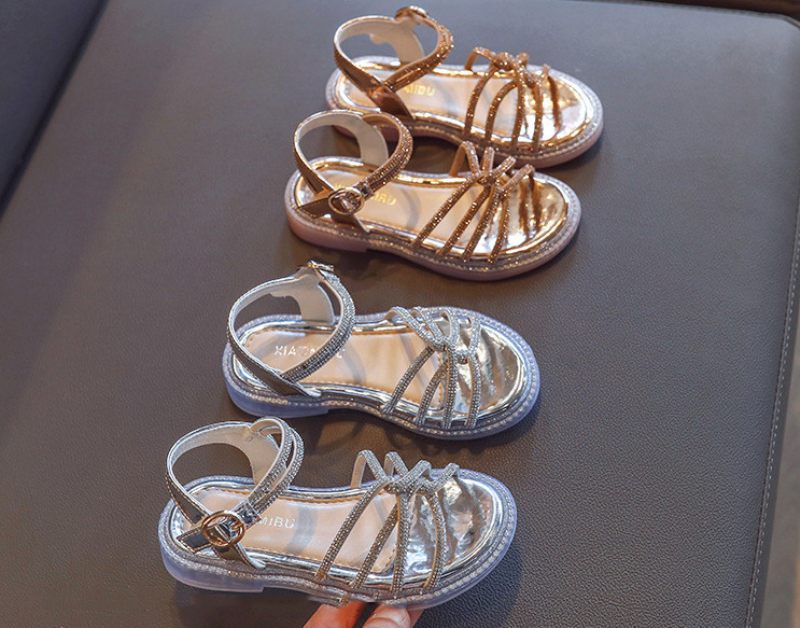 Evana Flickklänning Sandal - Silver