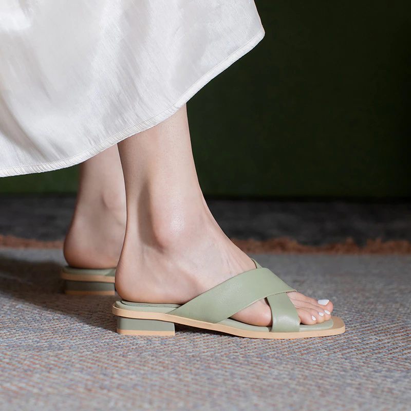 Fausta Högkvalitativ Modesandal För Kvinnor - Grön