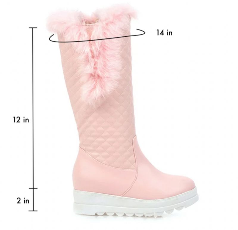 Fedora Varma Snöstövlar För Kvinnor - Rosa